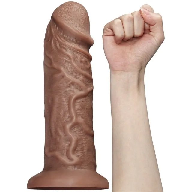 Вібратор LoveToy Realistic Chubby Dildo 10.5'', 26.6 см (коричневий)