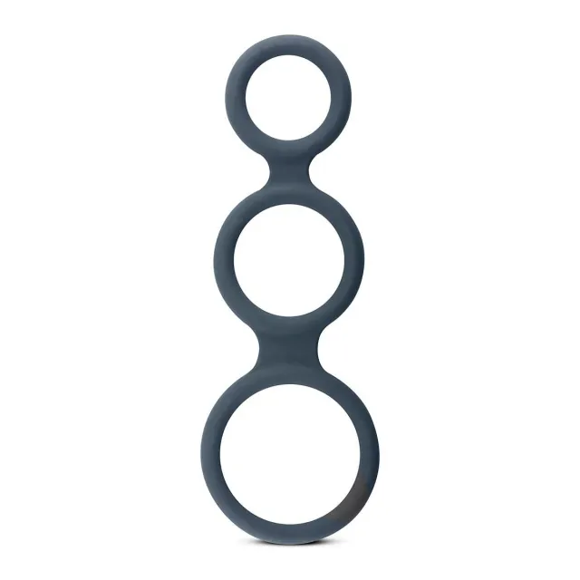 Эрекционное кольцо Boners Triple Cock Ring, 18 см (серый)