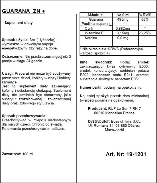 Афродизіак Ruf Aphrodict Guarana ZN +, 100 мл