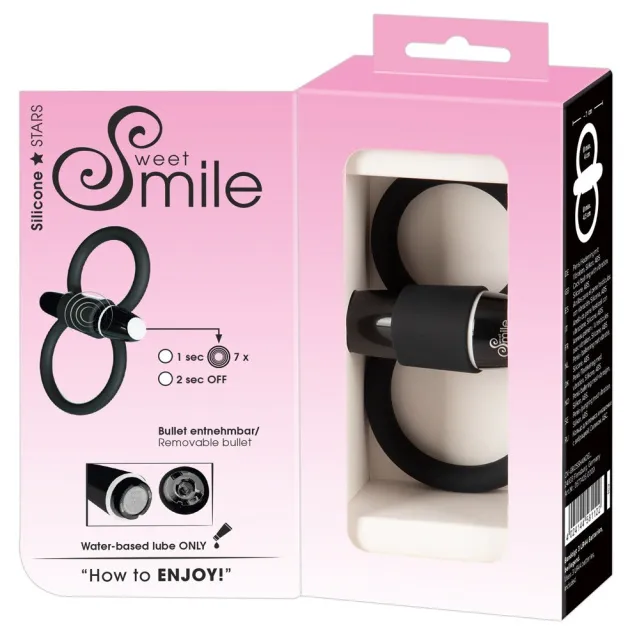 Виброкольцо Sweet Smile Skill, 4,5 см (черный)