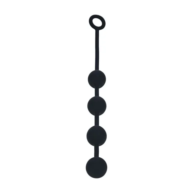 Анальная цепочка Levelz Round Silicone Anal Balls, 46.5 см (черный)