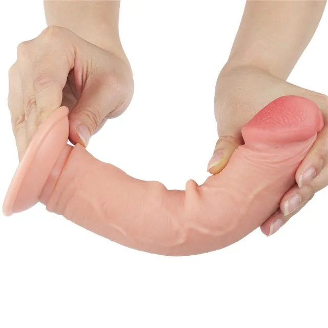 Фалоімітатор Lovetoy Sliding Skin Dual Layer Dong 8", 20 см (тілесний)