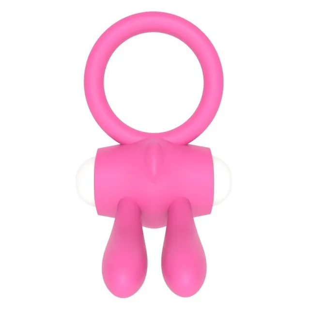 Вибрирующее эрекционное кольцо Lovetoy Power Clit Silicone Cockring, 7.5 см (розовый)