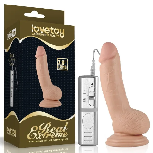 Реалістичний вібратор LoveToy Real Extreme, 17,7 см (тілесний)