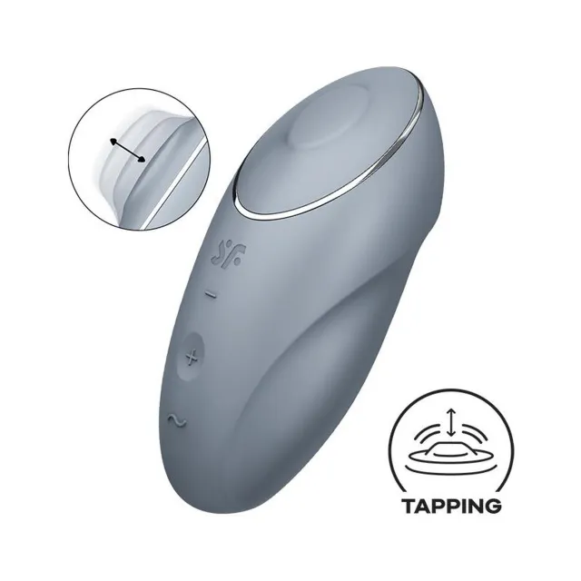 Вібратор для клітора Satisfyer Tap & Climax 1, 11 см (сірий)