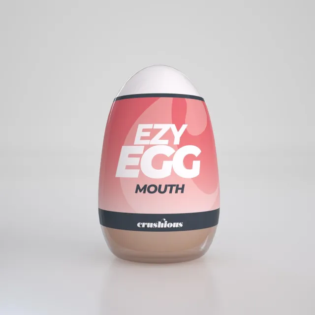Crushious Ezy Egg Mouth - Masturbator jajko, W kolorze cielistym, 8.7 cm