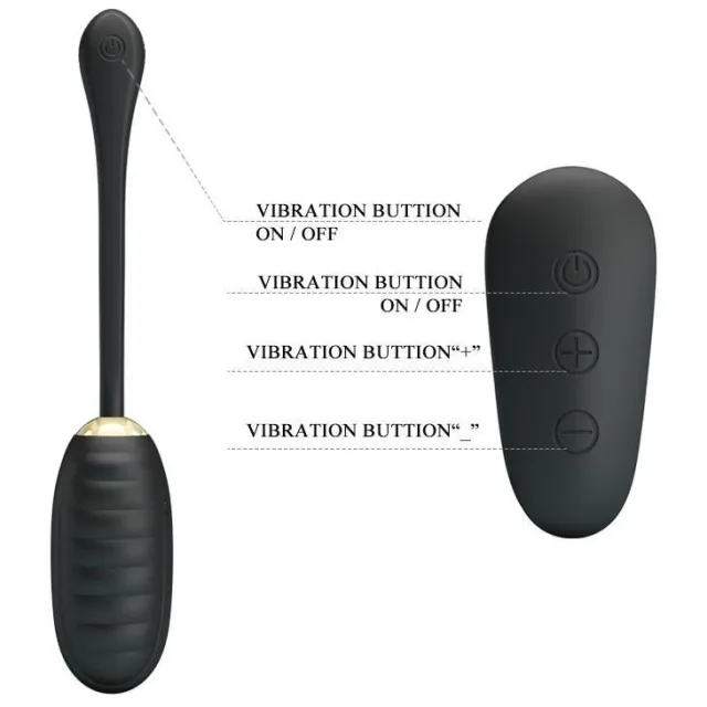 Pretty Love Doreen Remote Control Egg - Wibrujące jajko, Czarny, 19, 7 cm