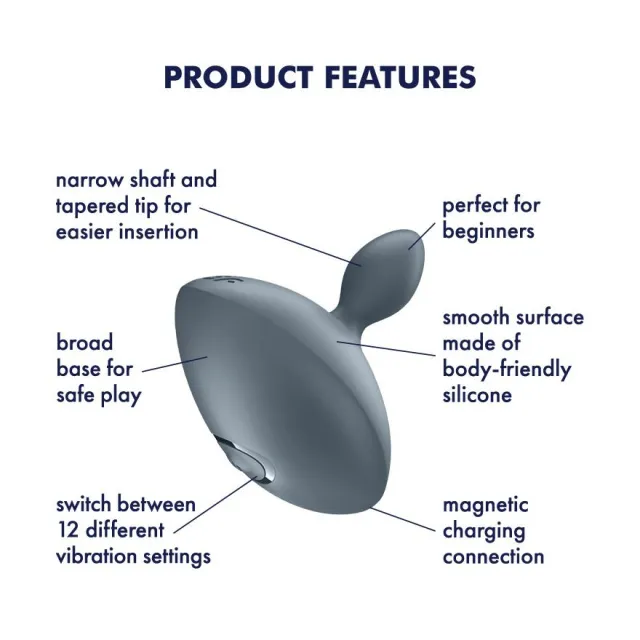 Анальная пробка Satisfyer Booty Absolute Beginners 4, 8.9 см (серый)