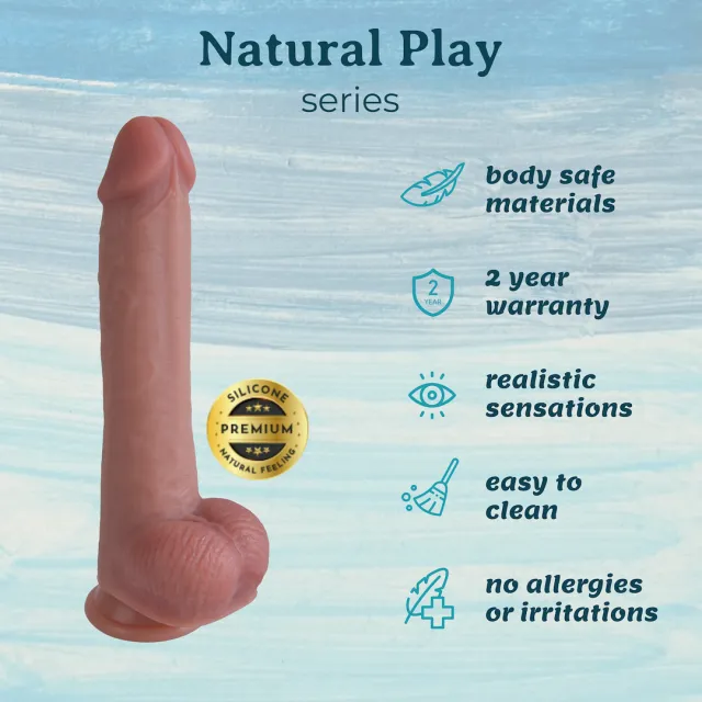 EROSPACE Natural Play D3 - Dildo, W kolorze cielistym, 24 cm