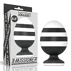 Анальна пробка LoveToy X-Missioner, 14 см (чорно-білий)