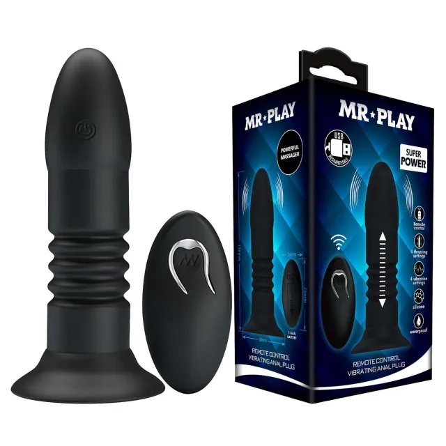 Анальная пробка Mr. Play Remote Control, 13.8 см (черный)