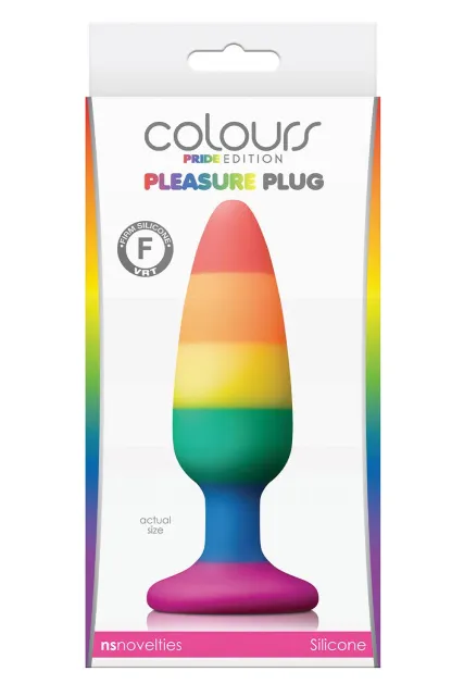 Анальная пробка Colours Pleasure Medium Plug Pride Edition, 13.3 см (мульти)