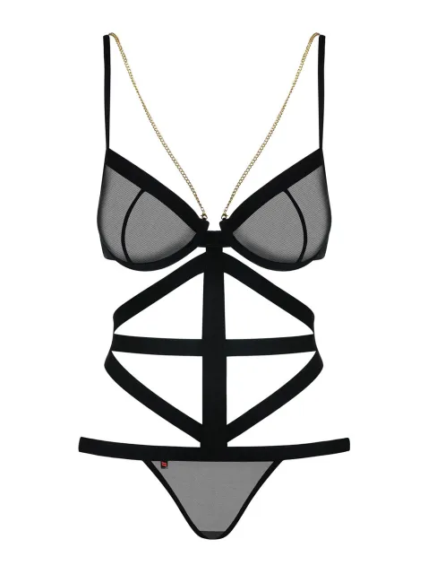 Эротический боди Obsessive Bondy, S/M (черный)