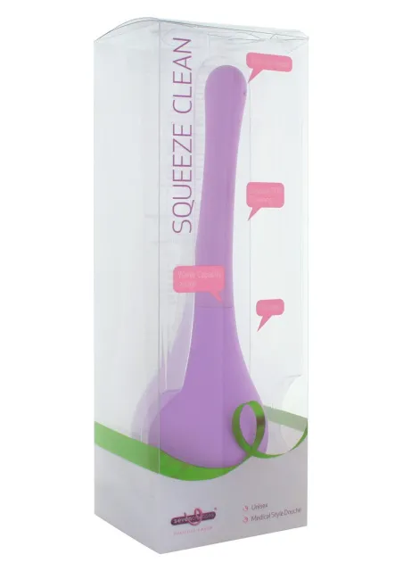 Анальний душ Seven Creations Squeeze Clean, 250 мл (фіолетовий)