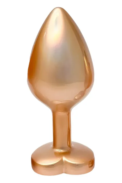 Анальная пробка Gleaming Love Pearl Gold Plug M, 8.3 см (золотой)