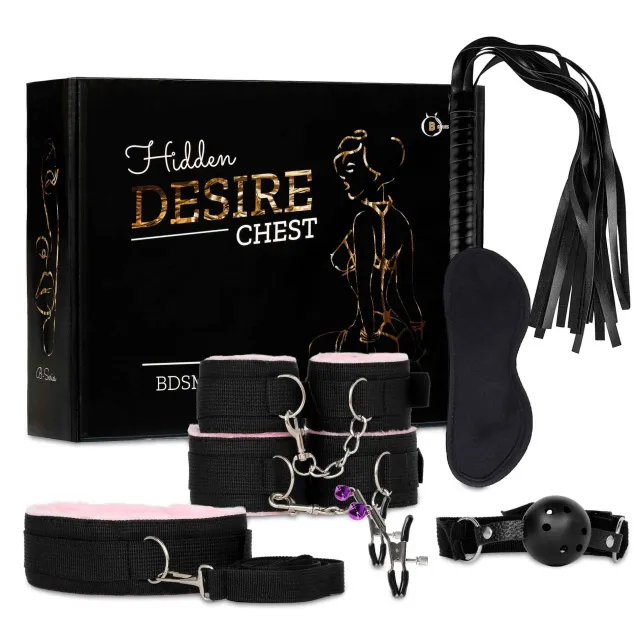 BDSM набор Fetish B-Series 4.0, 8 шт (черный с розовым)