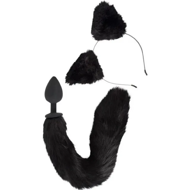Набор Bad Kitty Pet Play Plug & Ears, 2 шт (черный)