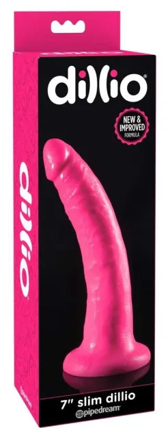Фаллоимитатор Slim Dillio 7", 19.7 см (розовый)