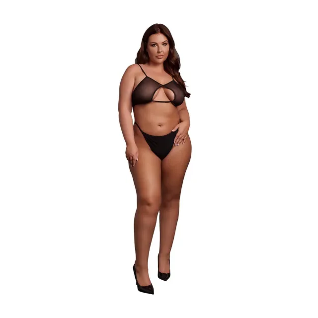 Бюстгальтер Le Désir Keyhole Mesh Bra, Plus Size (черный)