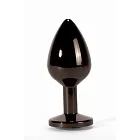Анальная пробка Secret Shine Black Jewell, 9,5 см (черный)