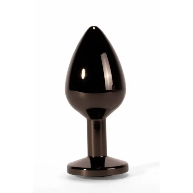 Анальная пробка Secret Shine Black Jewell, 9,5 см (черный)