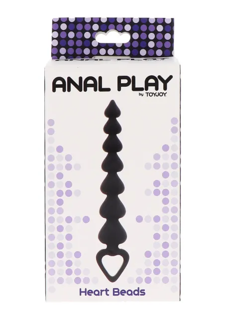 Анальний ланцюжок Toy Joy Heart Beads, 18х3 см (чорний)