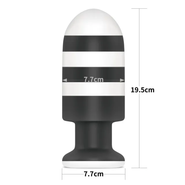 Анальна пробка LoveToy X-Missioner, 19,5 см (чорно-білий)