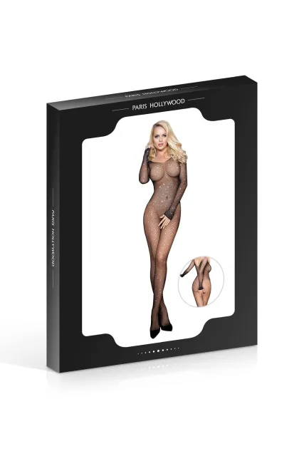 Paris Hollywood Black Strass Jumpsuit - Kombinezon, One size