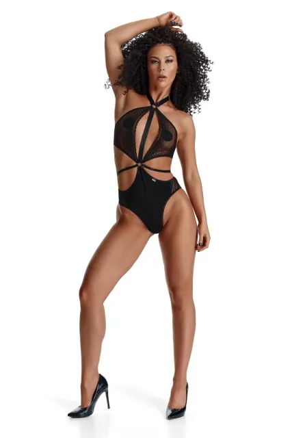 Боди Demoniq LadyX Perla, XXL (черный)