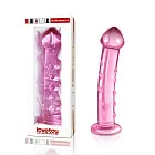 Стеклянный фаллоимитатор LoveToy Glass Romance, 19 см (розовый)