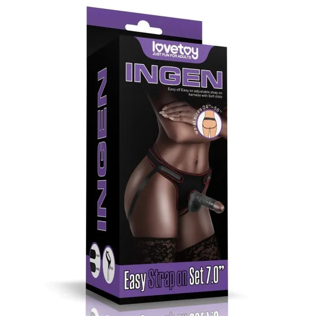 Страпон Ingen Easy Strap-On Set 7", 18 см (черный)