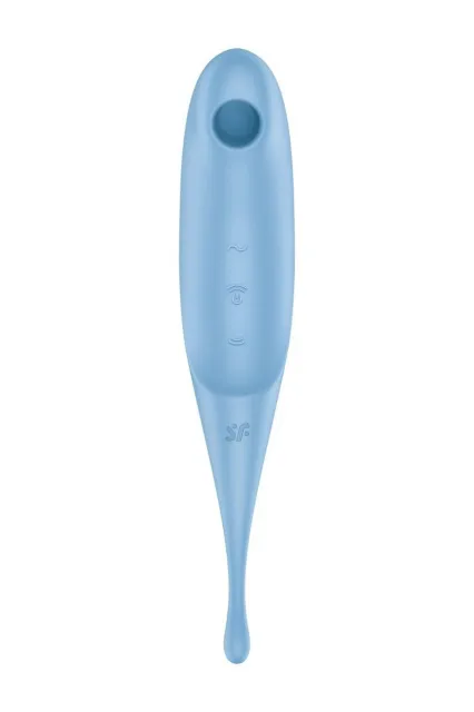 Вакуумний стимулятор клітора з вібрацією Satisfyer Twirling Pro (блакитний)