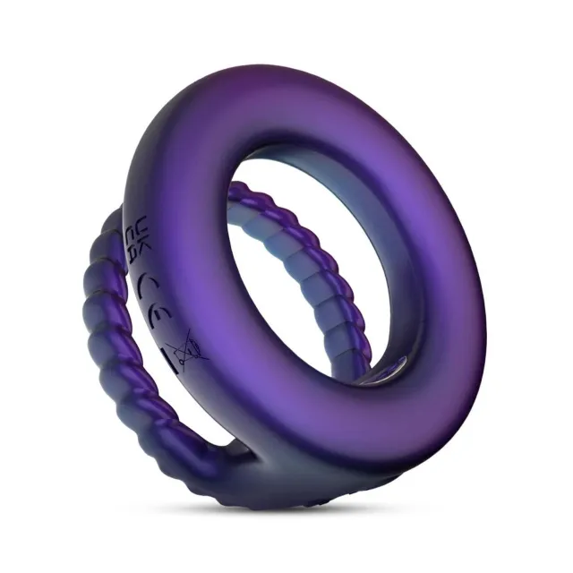Эрекционное кольцо Hueman Jupiter Vibrating Cock and Ball Ring, 3.2 см (фиолетовый)