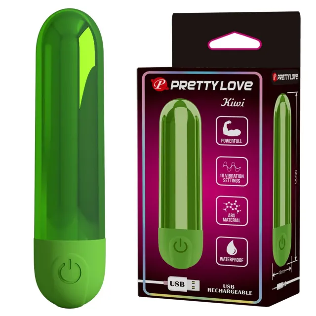 Мини-вибратор Pretty Love Kiwi Powerfull, 8 см (зеленый)