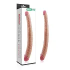Двосторонній фалоімітатор LoveToy King Size Ladykiller, 36,5 см (тілесний)