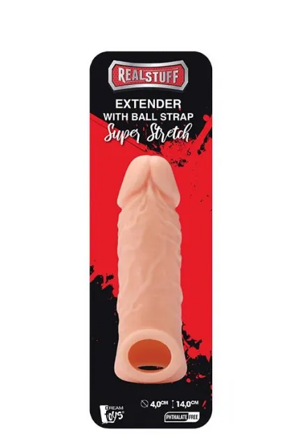 Насадка на пенис Dream Toys RealStuff Extender with Ball Strap, 14 см (телесный)