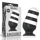 Анальна пробка LoveToy X-Missioner, 18 см (чорно-білий)