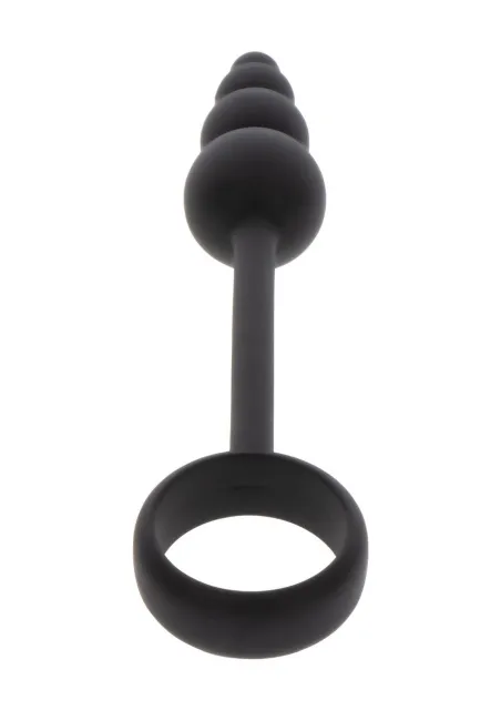 Анальная пробка с эрекционным кольцом ToyJoy Anal Plug & Penis Ring, 22 см (черный)