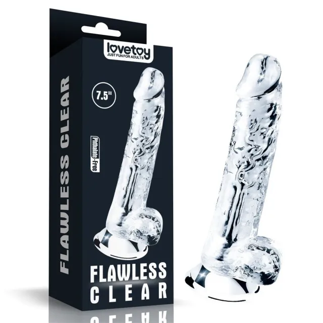 Фалоімітатор Flawless Clear Dildo 7.5', 19 см (прозорий)