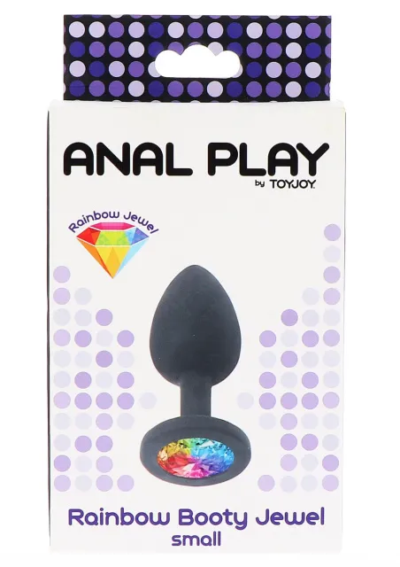 Анальная пробка ToyJoy Rainbow Booty Jewel Small, 7 см (черный)