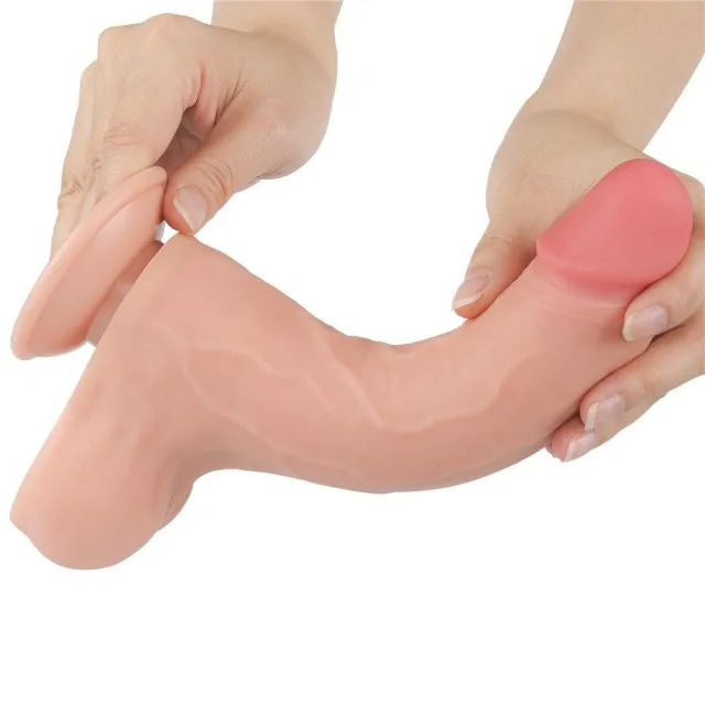 Фаллоимитатор Sliding-Skin Dual Layer Dong 8.5'', 22 см (телесный)