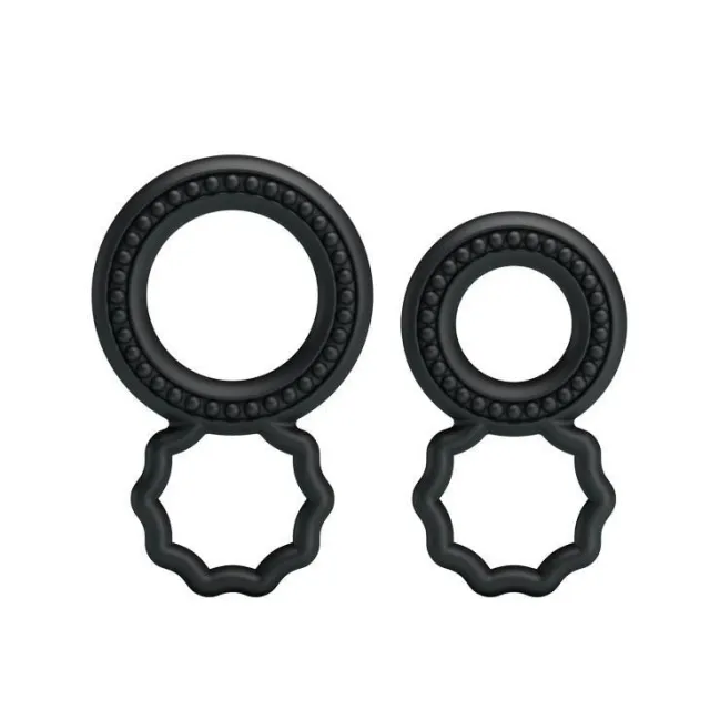 Эрекционное кольцо Baile Cock Rings, набор 2 шт (черный)