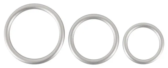 Набір ерекційних кілець Metallic Cock Ring Set, 3 шт (сріблястий)