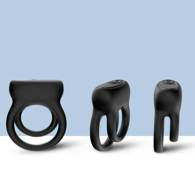 Виброкольцо B - Series Joy Dualo Black, 6.9 см (черный)