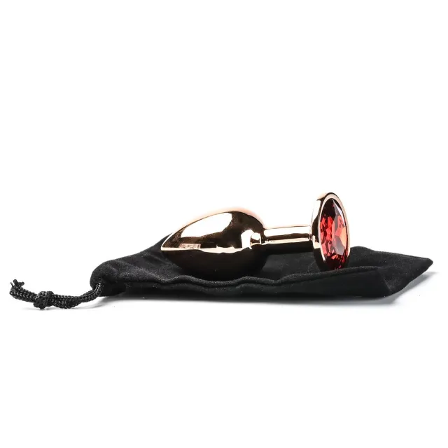 Анальная пробка с кристаллом Simply Pleasure S, 7 см (красный)
