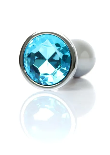 Анальная пробка Jewellery Silver Plug Clear L, 10.5 см (голубой)