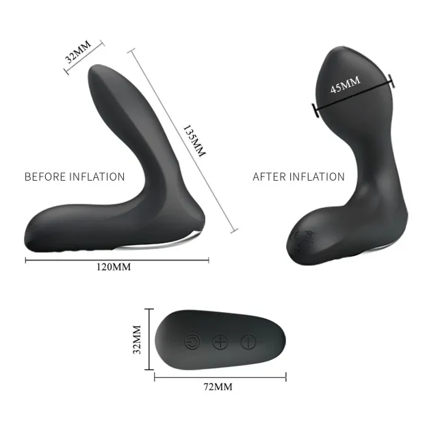 Стимулятор простаты Mr. Play Remote Control, 13.5 см (черный)