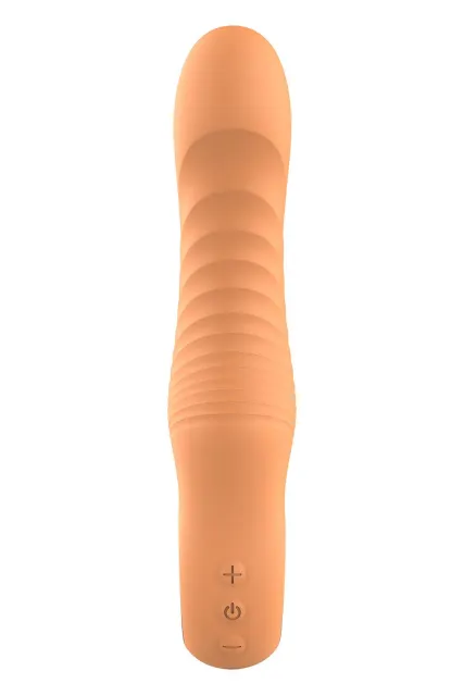 Вібратор Glam Flexible Ribbed Vibe, 22 см (жовтогарячий)