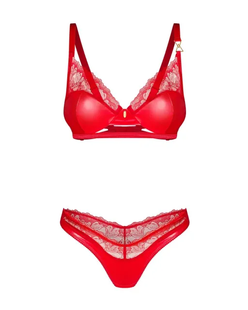 Комплект белья Obsessive Aliosa, 2XL/3XL (красный)