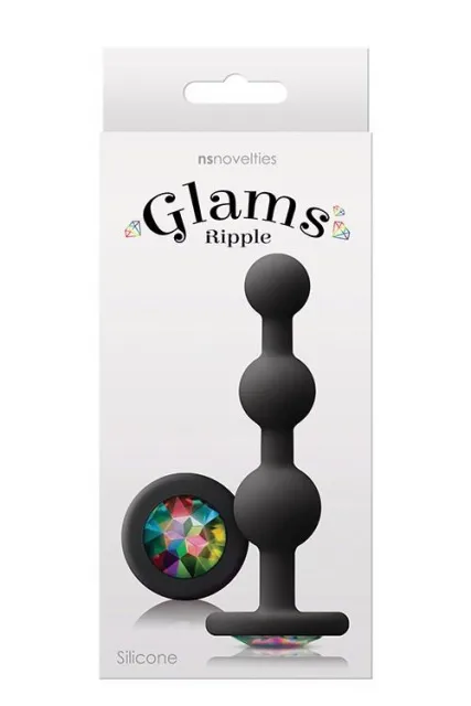 NS Novelties Glams Ripple - Łańcuszek analny, Czarny, 10.5 cm